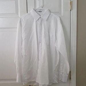 Silver Label white dress button down long sleeve shirt Sz L 16-16.5  NWOT